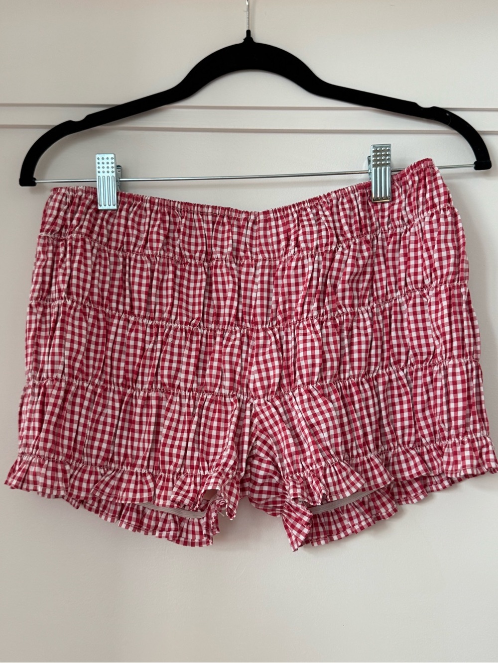 Peppermayo Red and White Gingham Ruffle Shorts - Picture 4 of 6